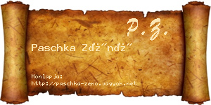 Paschka Zénó névjegykártya